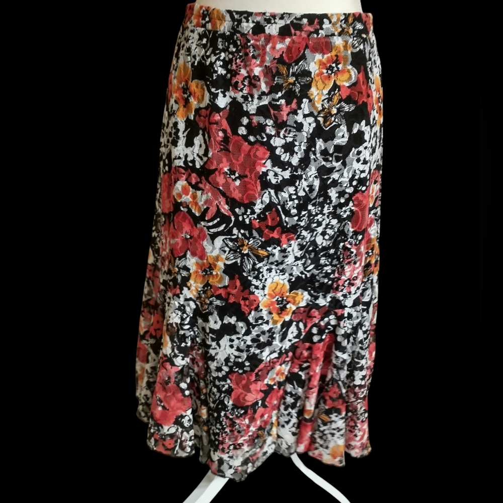 Christopher & Banks Floral Multi Color Skirt
